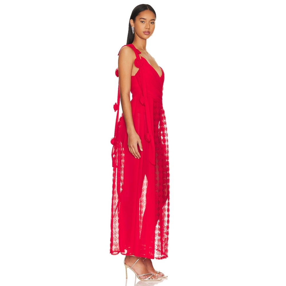 NEW For Love & Lemons Hannah Maxi Dress Red Small - Picture 7 of 17